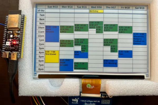 Image of an e-ink calendar